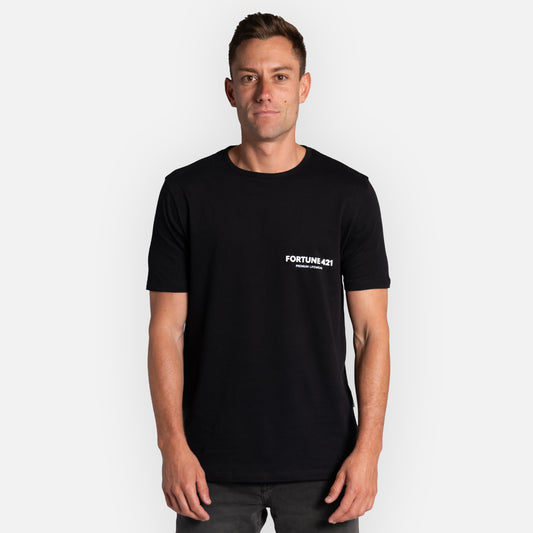 Brand Tee Classic Hem - Black