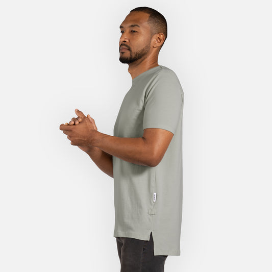 Legacy Tee Split Hem - Sage