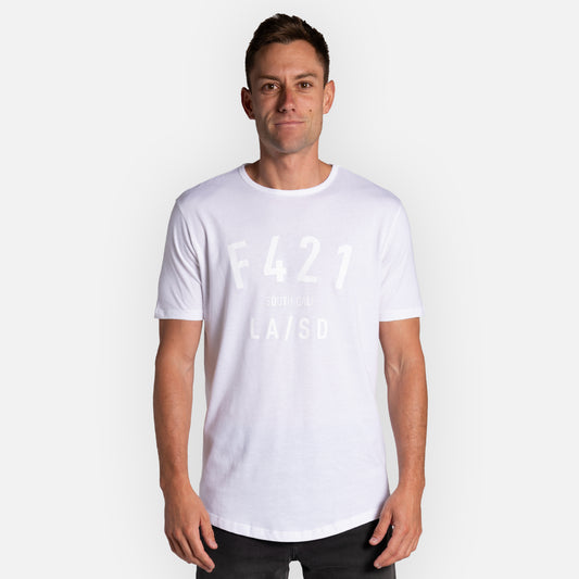 Region Tee Curved Hem - White