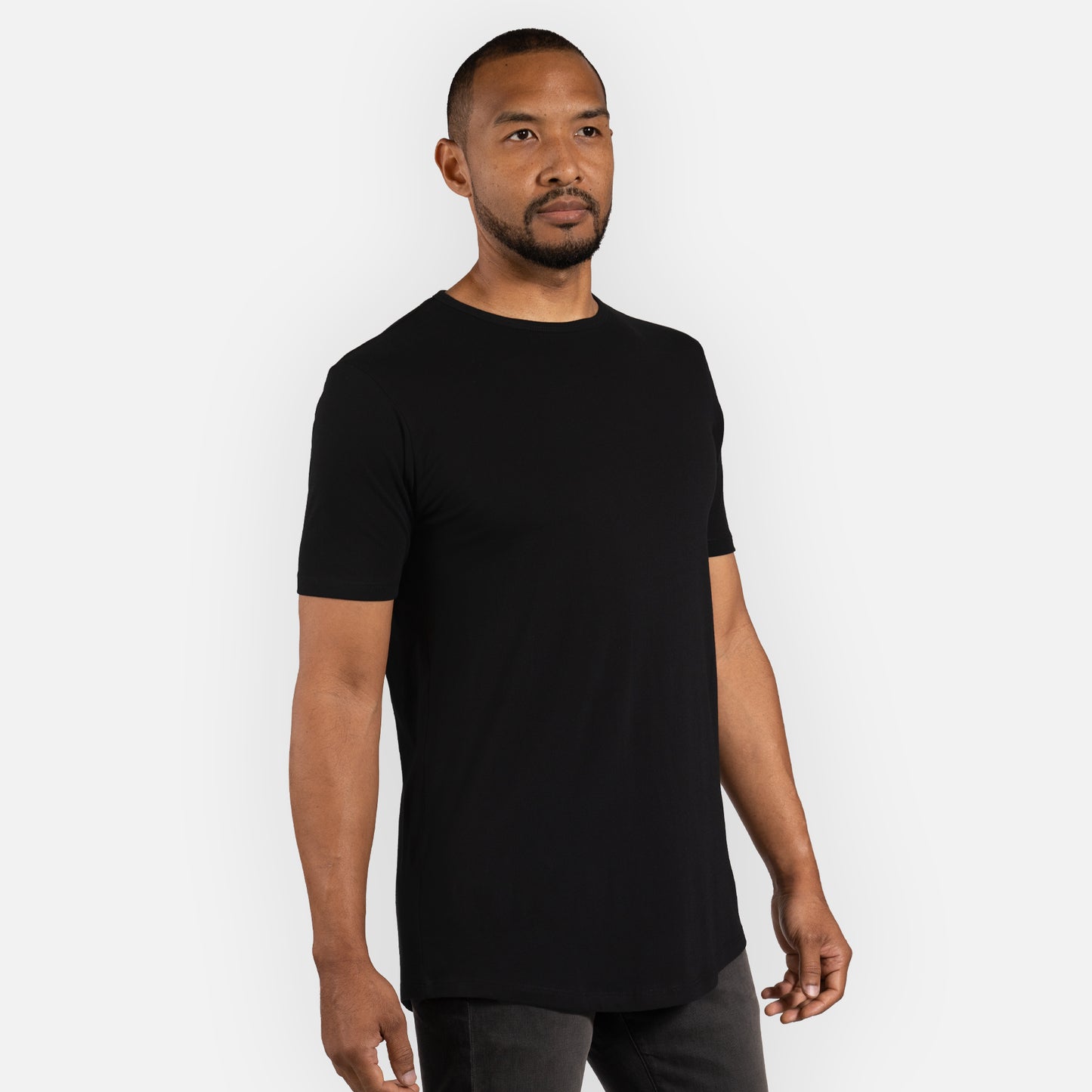 Signature Tee Curved Hem - Black