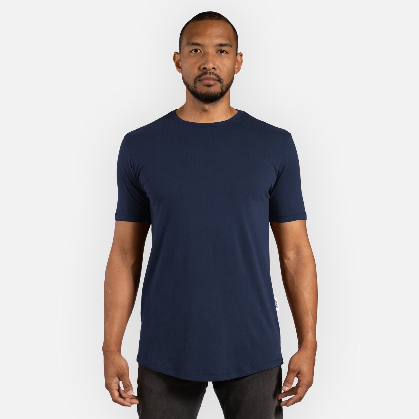 Signature Tee Curved Hem - Navy