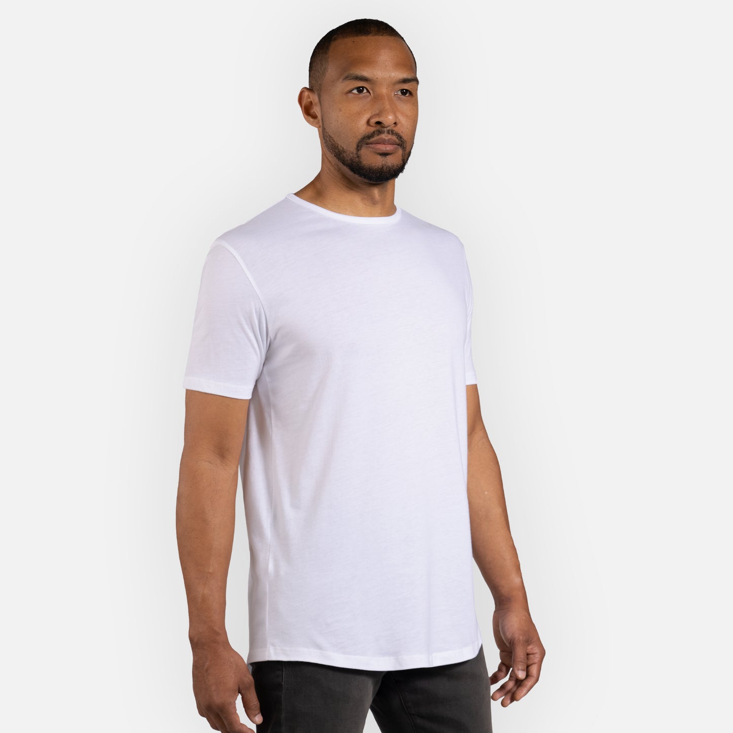 Signature Tee Curved Hem - White