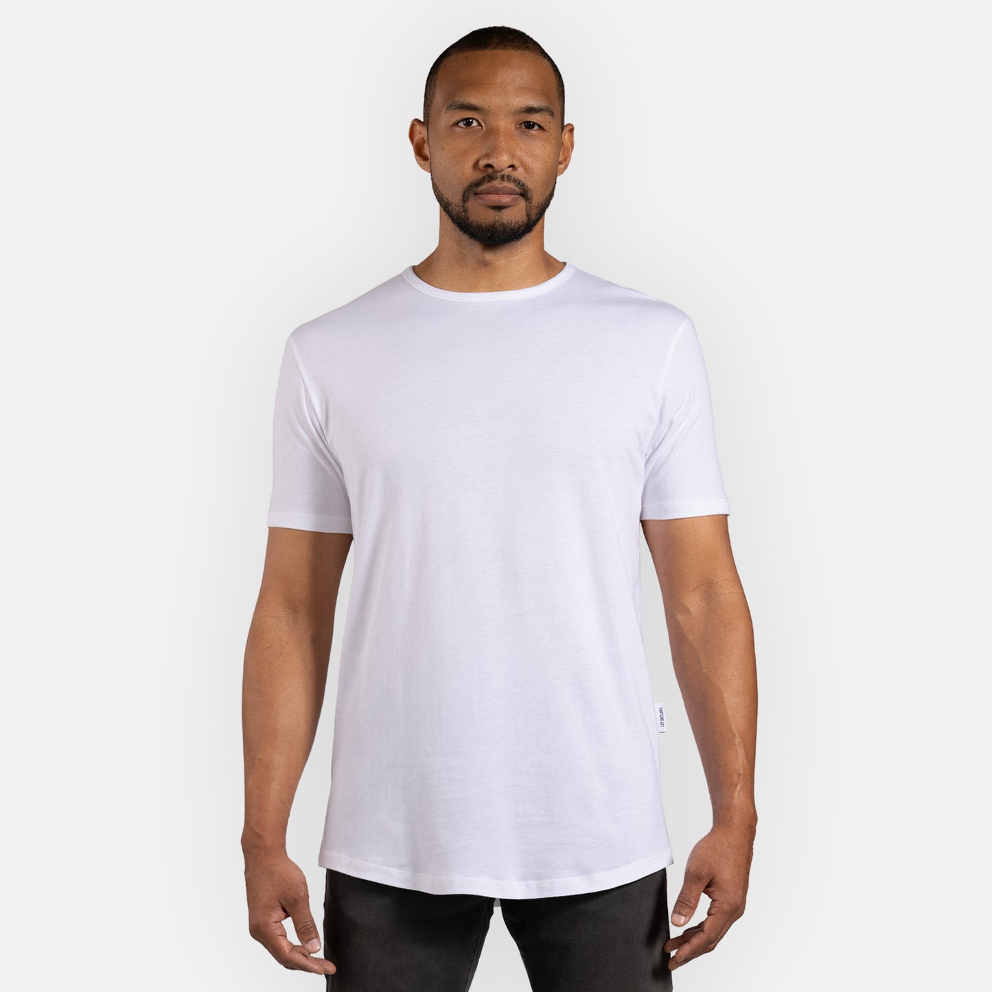 Signature Tee Curved Hem - White