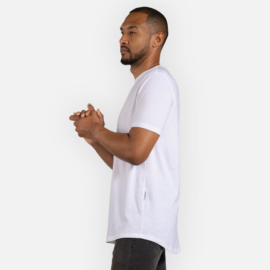 Signature Tee Curved Hem - White