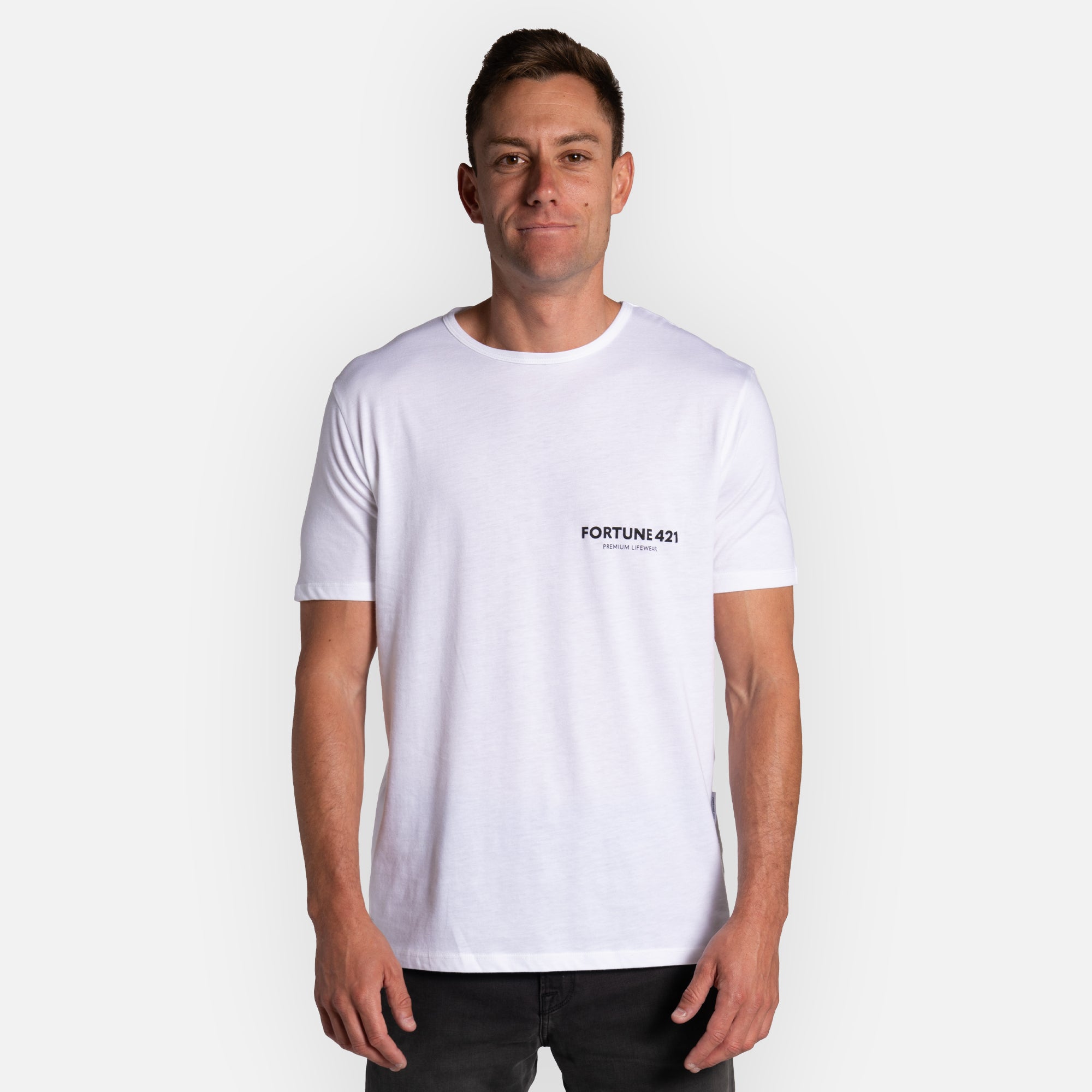 Brand Tee Classic Hem - White