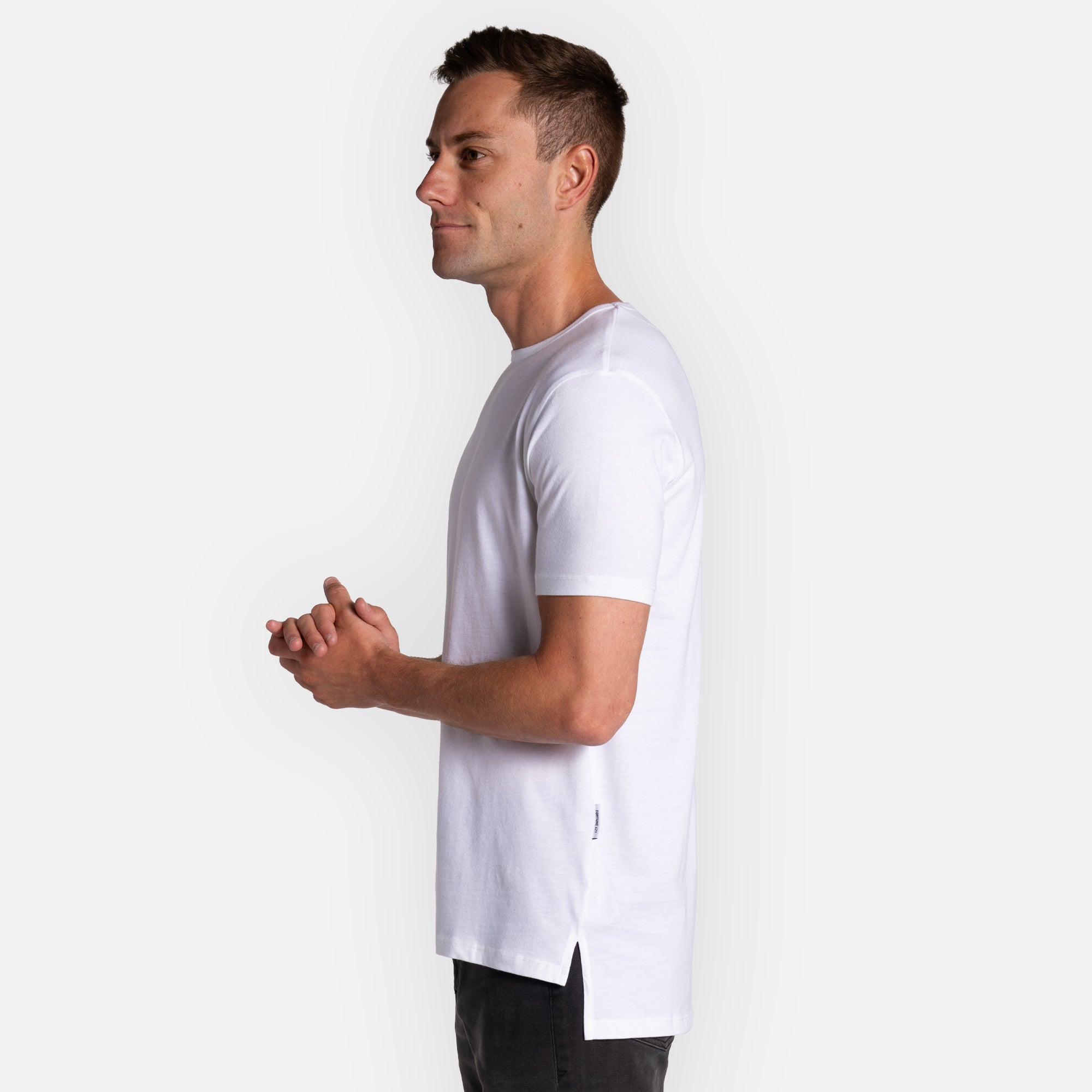 Character Tee Split Hem - White