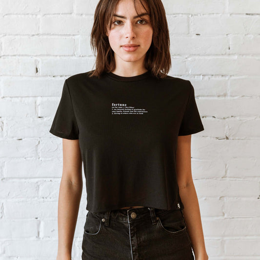 Defined Cropped Tee - Black